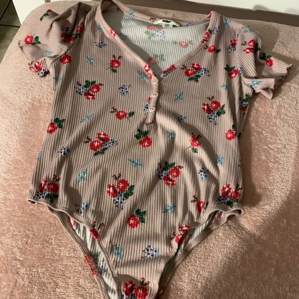 Pink/ Designed Body Suit